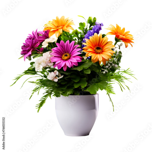 bouquet of flowers in a vase decoration planted in a ceramic pot image