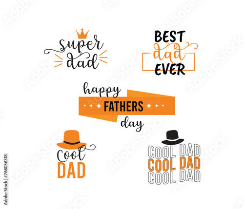 vector hand drawn fathers day label collection
