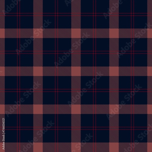  Tartan seamless pattern, brown and navy blue, can be used in fashion design. Bedding, curtains, tablecloths