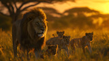 The Majestic Lion Pride: An Intimate Glimpse into the Wild African Savannahs