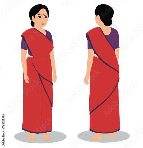 Indian poor women cartoon character design vector illustration