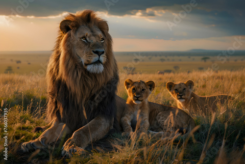 The Majestic Lion Pride: An Intimate Glimpse into the Wild African Savannahs