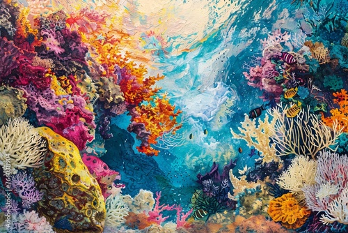 The Vibrant Underwater World  A Coral Reef Ecosystem © Saran