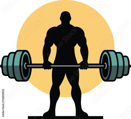 Barbell gym fitness logo