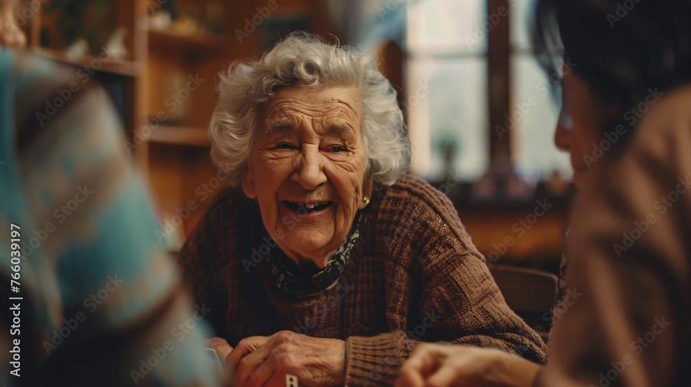 Older lady enjoying and playing Older lady enjoying and playing