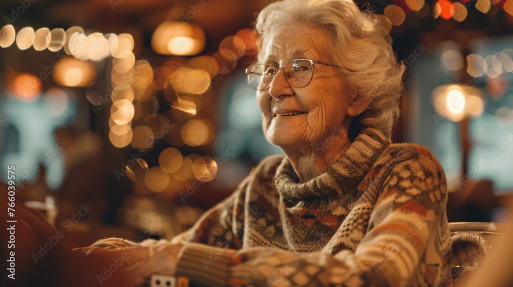 Older lady enjoying and playing Older lady enjoying and playing