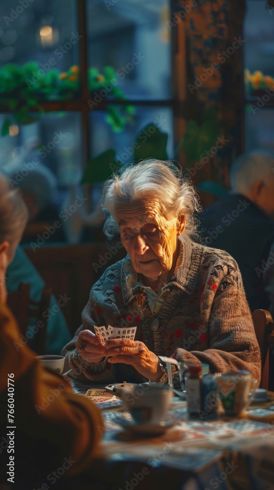 Older lady enjoying and playing Older lady enjoying and playing