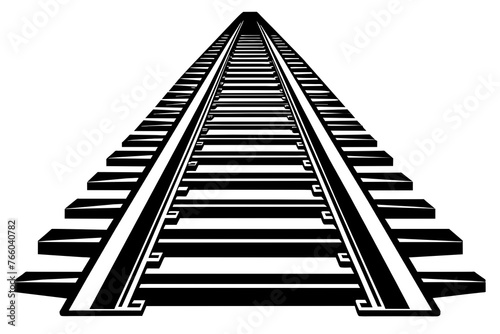 rail line silhouette vector illustration