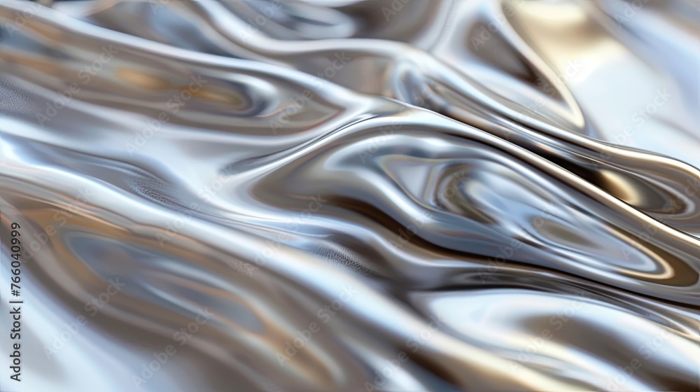 A smooth metallic silver surface reflecting a soft light A smooth metallic silver surface reflecting a soft light