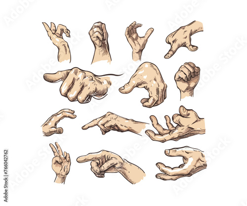 vintage hand logo illustration