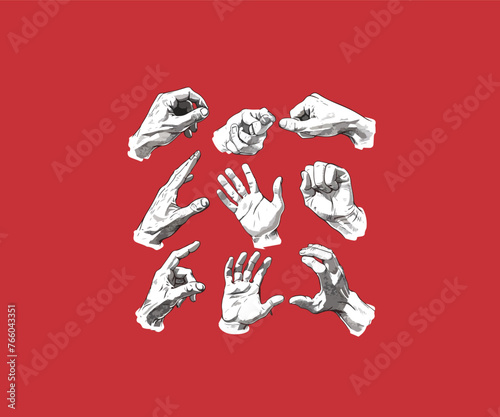 vintage hand logo illustration