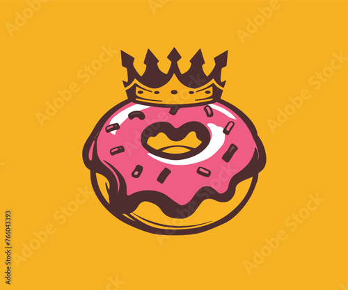 donnut crown logo design cartoon photo