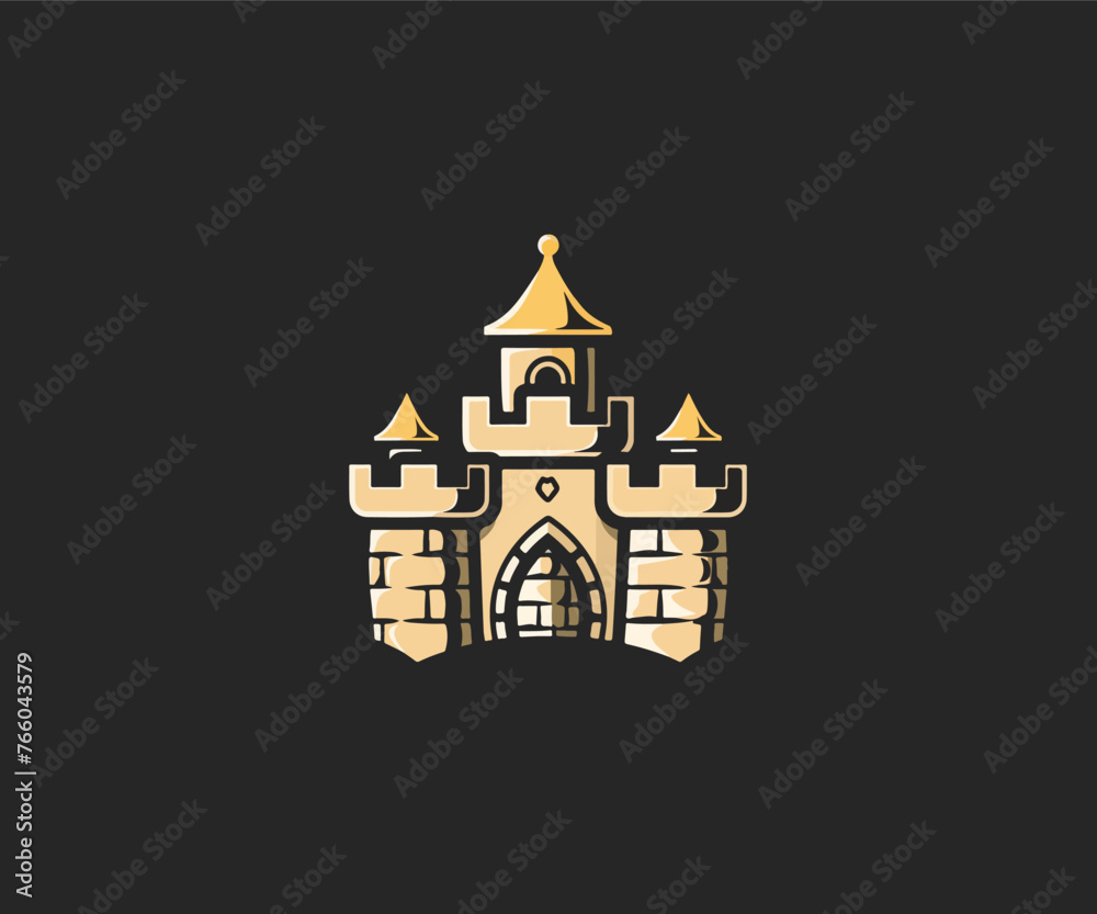 castle kingdom logo design template