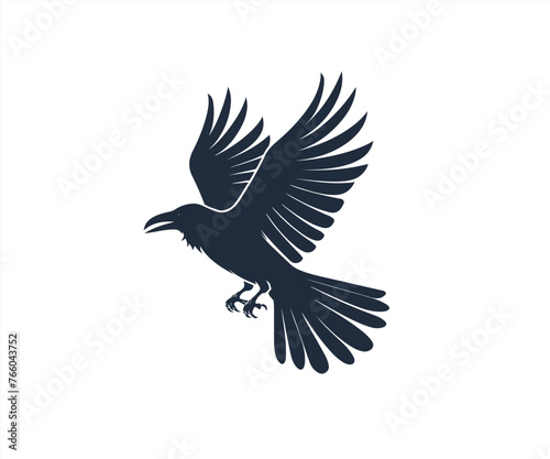 black raven logo design template © keenan
