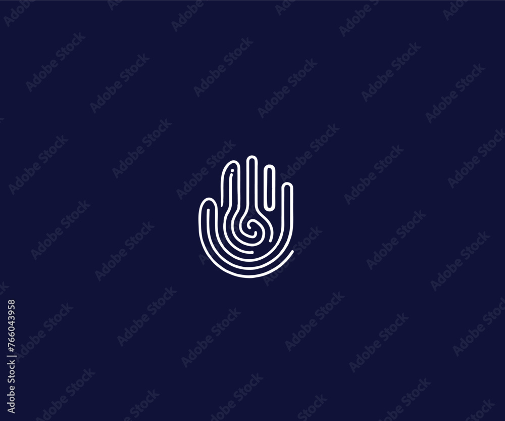 hand finger logo design template