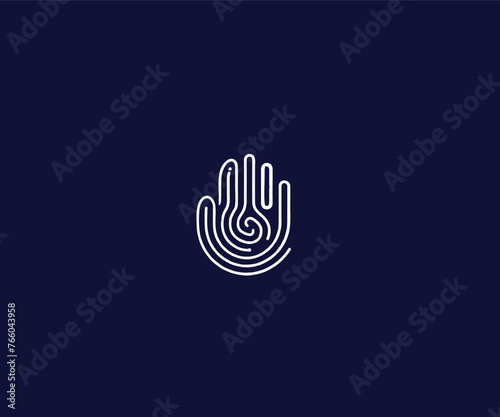 Obraz na płótnie hand finger logo design template w salonie