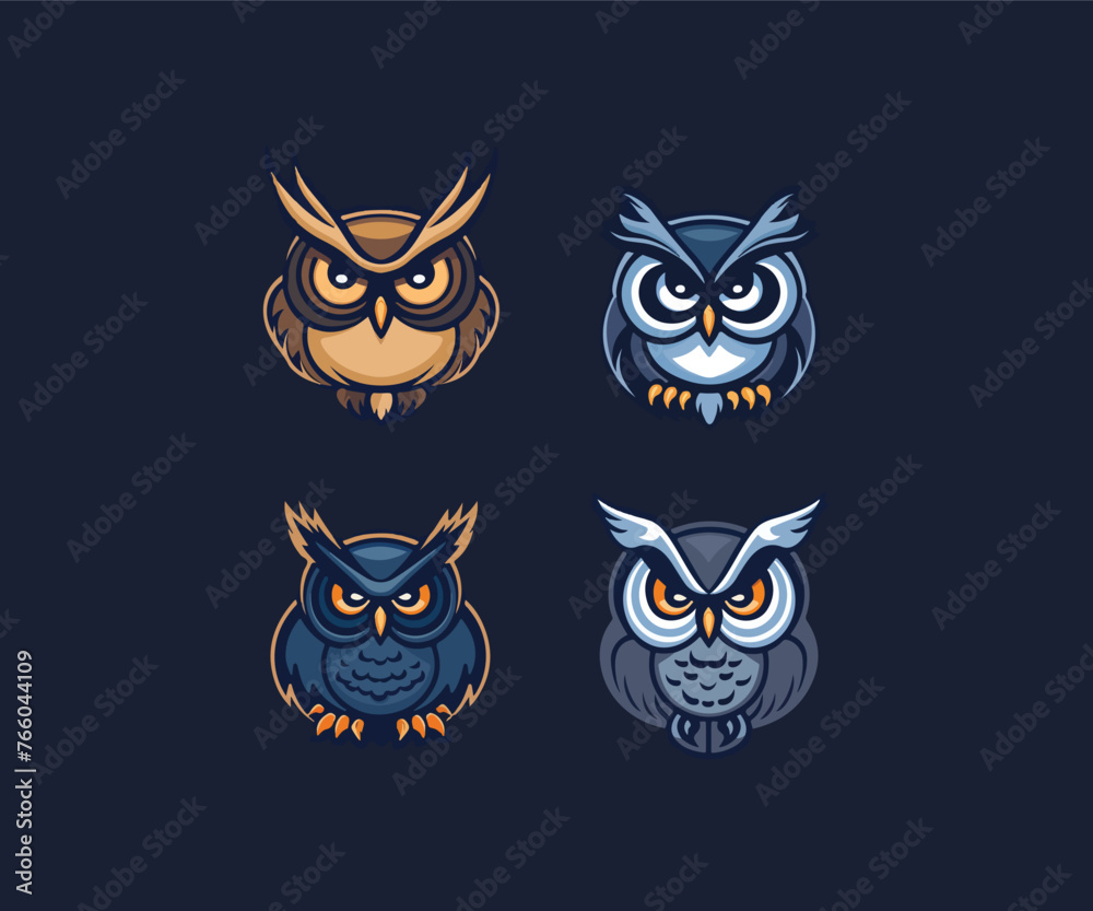owl mascot illustration logo