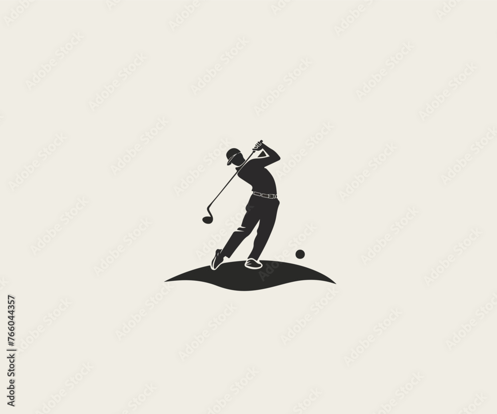 golf man shillouette logo