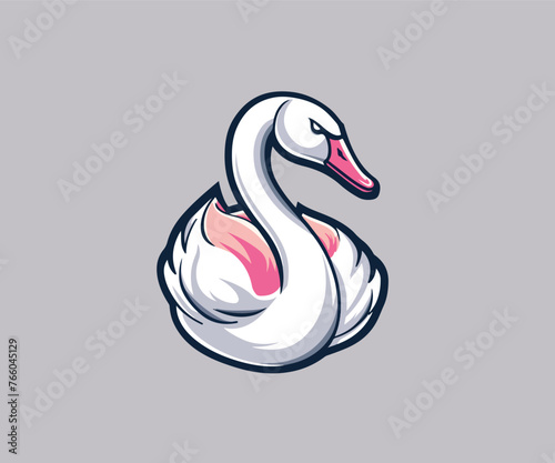 swan mascot logo illustration