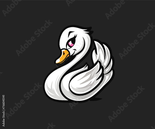 swan mascot logo illustration