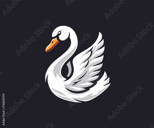 swan mascot logo illustration