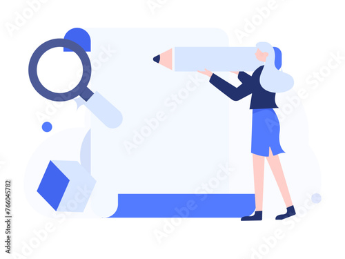 Invite friends to conduct questionnaire flat vector concept operation hand drawn illustration
