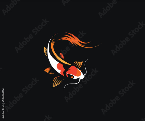 koi fish logo illustration