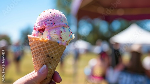 A charity ice cream social where local celebrities serve up scoops to raise funds for a good cause. 