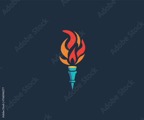 torch logo design template