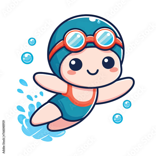 cute swimmer  Illustrator Artwork