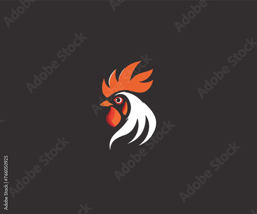 rooster head mascot logo