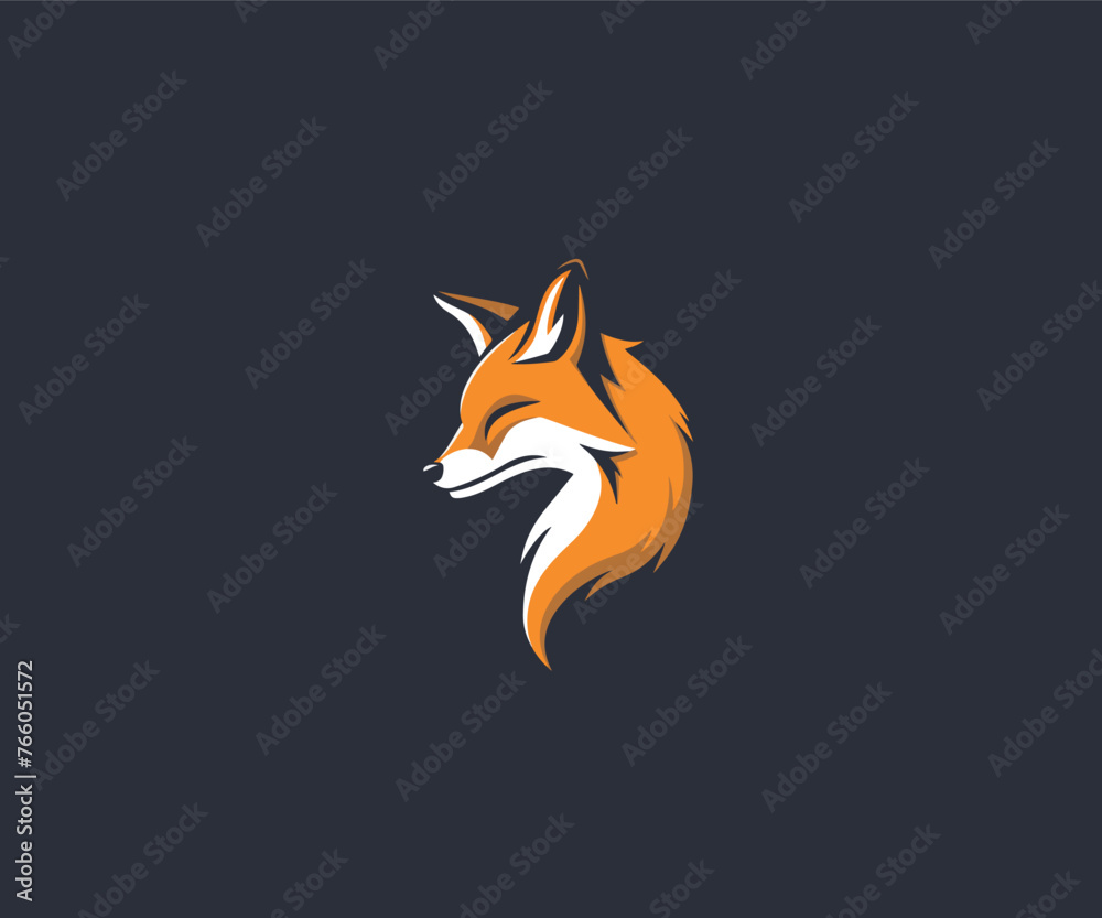 Obraz premium fox logo design mascot
