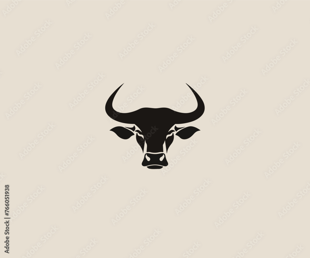 cow head logo design template