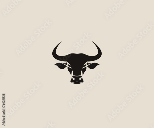 Obraz na płótnie cow head logo design template w salonie