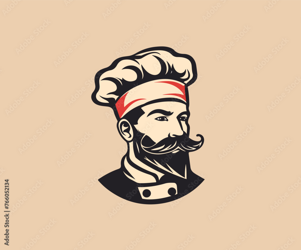 bearded chef logo mascot illustration bearded chef logo mascot illustration
