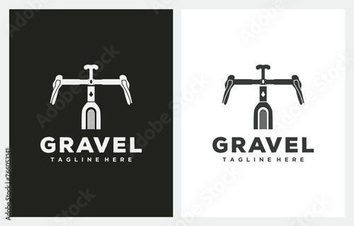 Gravel Bike Cyclocross Bicycle logo design vector icon photo