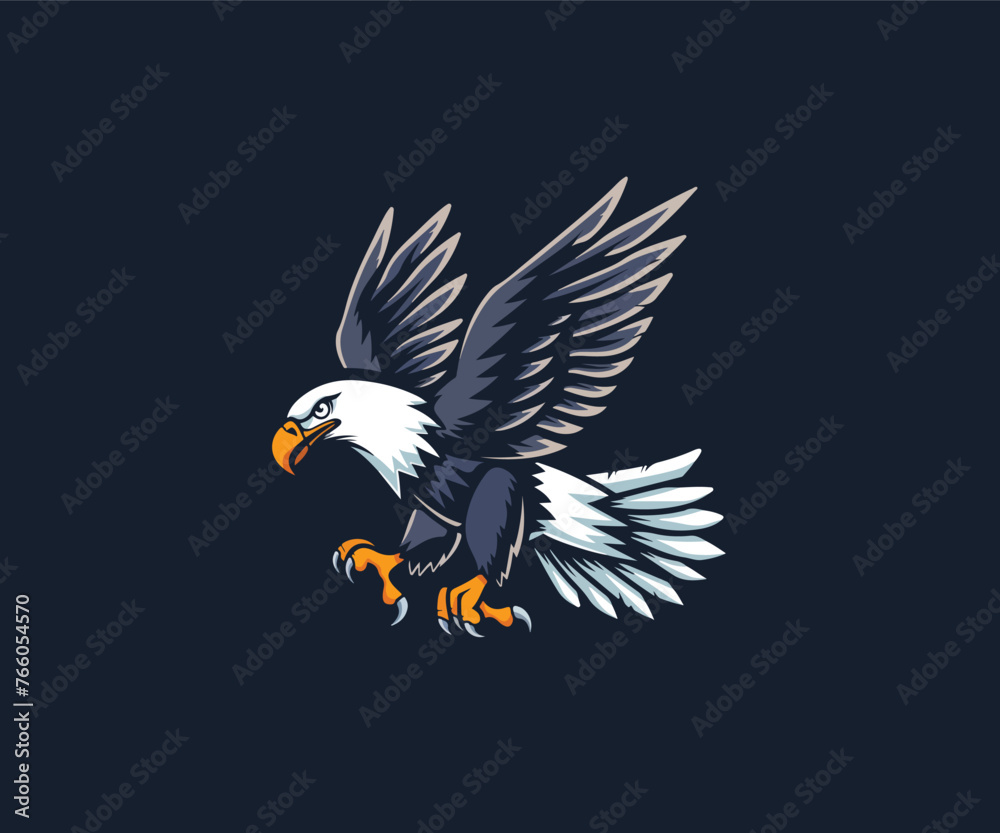 Obraz premium bald eagle hawk logo design mascot