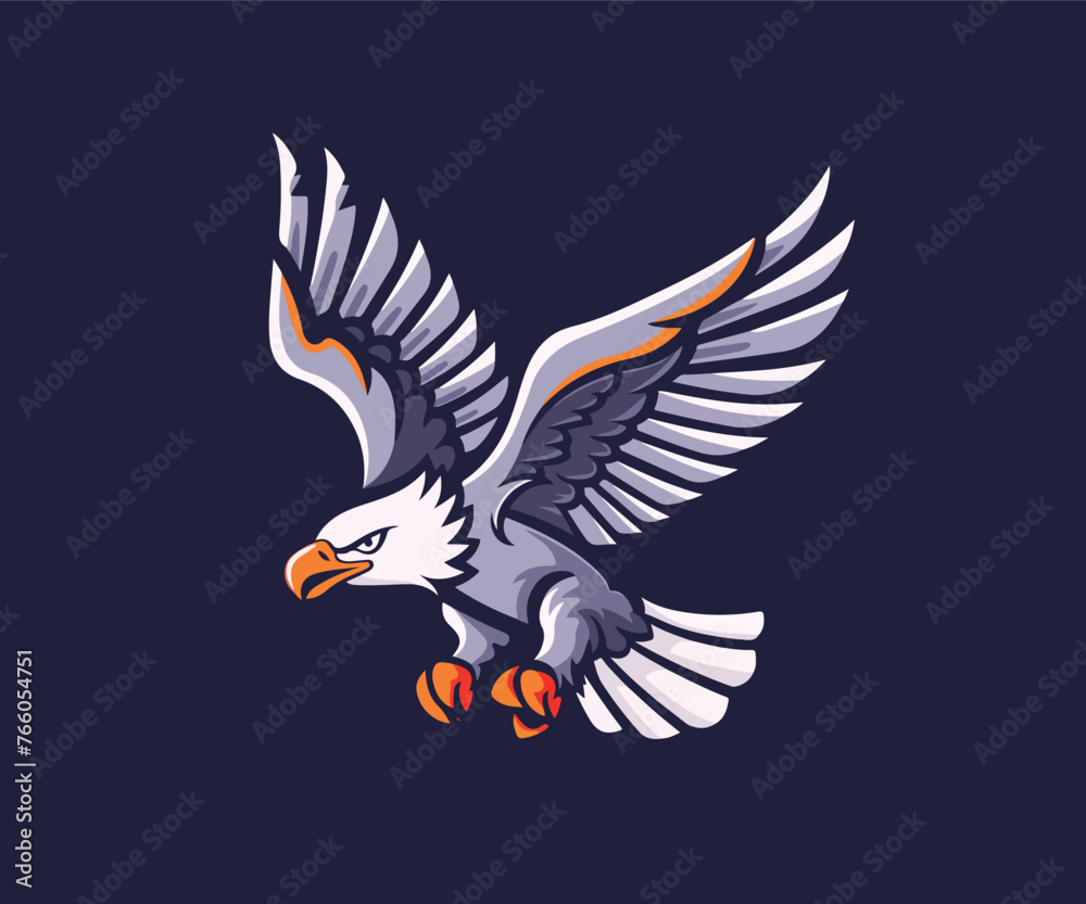 bald eagle hawk logo design mascot