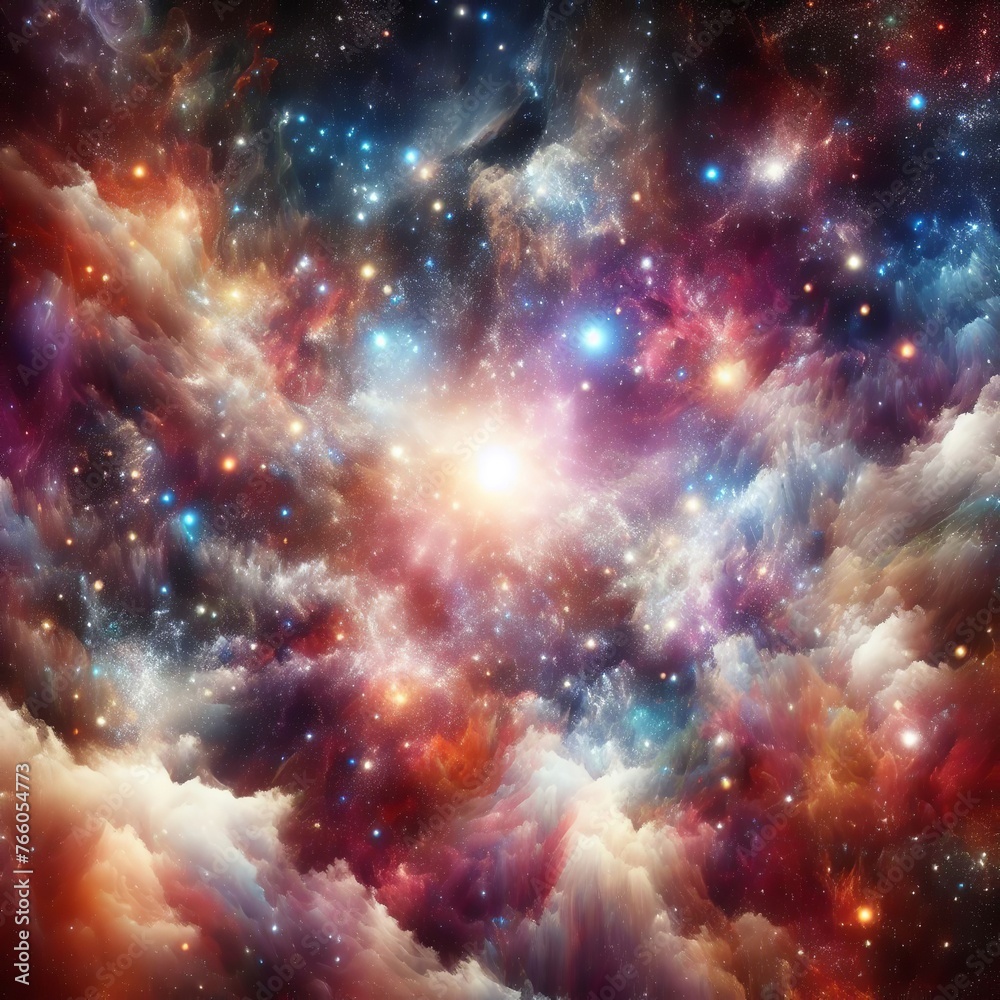 Abstract space background with stars and nebula. Computer generated graphics.