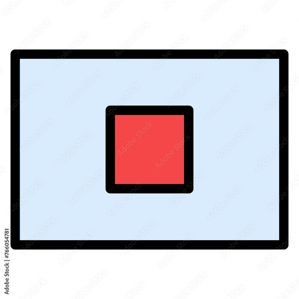 Stop Outline Color Icon