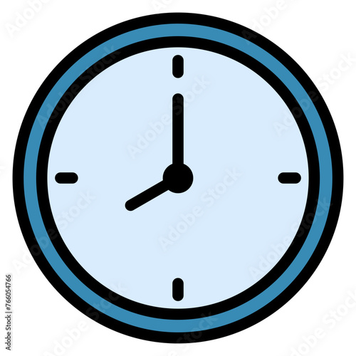 Clock Outline Color Icon