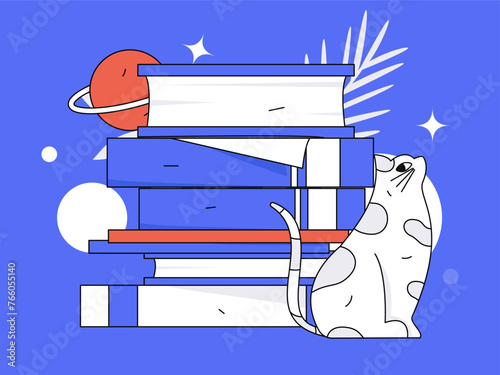 Character reading quietly vector concept operation hand drawn illustration
