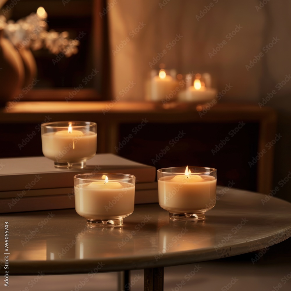 Create an alluring lowangle view showcasing a cluster of elegant candles, casting warm, flickering light Highlight the intricate details Create an alluring lowangle view showcasing a cluster of elegant candles, casting warm, flickering light Highlight the intricate details