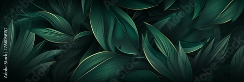 Tropical leaves background,banner