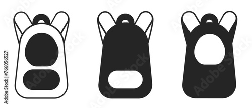 Bag school icon on white background. Vector logo school bag illustration. photo