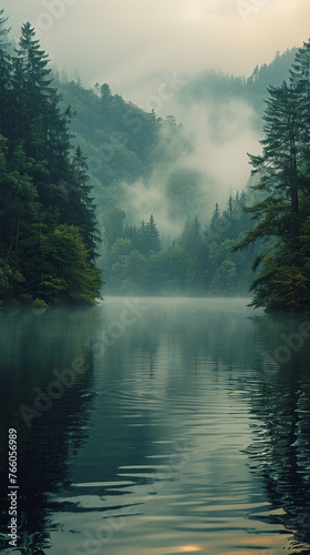 Ethereal Landscape for Forest Whispers. AI generative