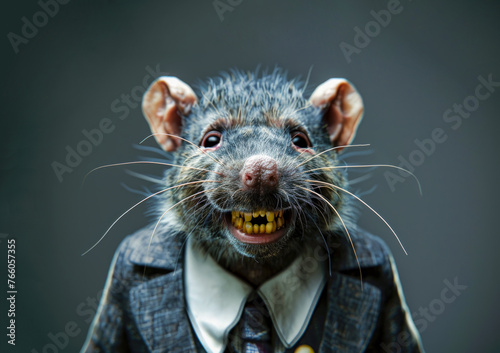Mangy rat politician with yellow teeth