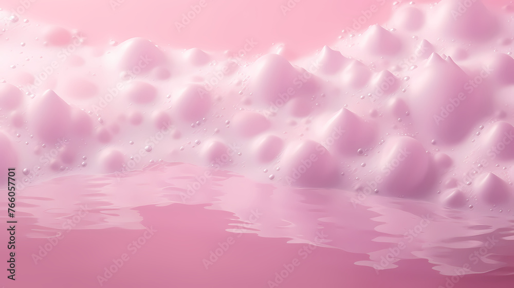 Fototapeta premium Bubble background with laundry, cleaning service concept