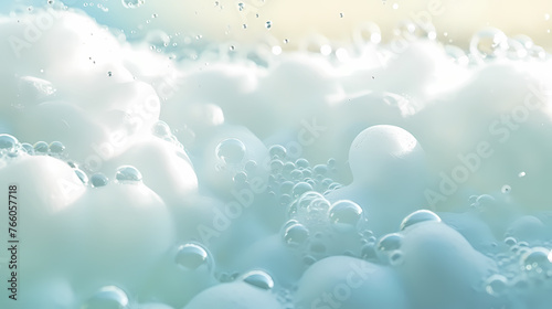Bubble background with laundry  cleaning service concept