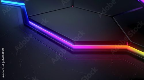 Abstract glowing geometric shapes background